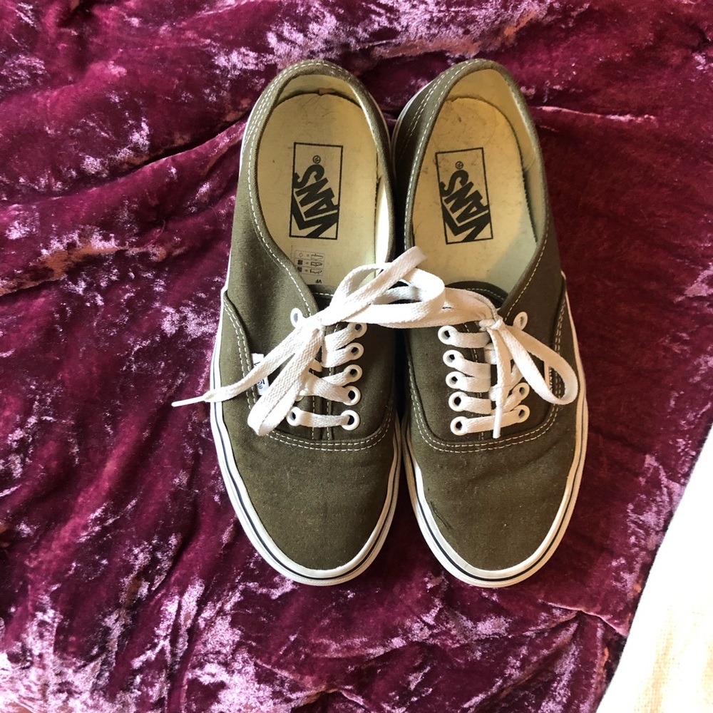 Olive Green classic vans: WORN ONCE
